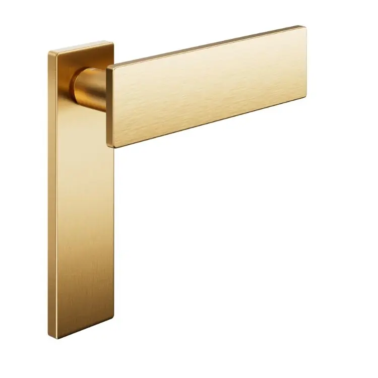 Maniglia Due DND DU10 per porta, placca rettangolare cieca 146x40x9 mm, Ottone finitura Oro Antico Satinato Dagaanbieding