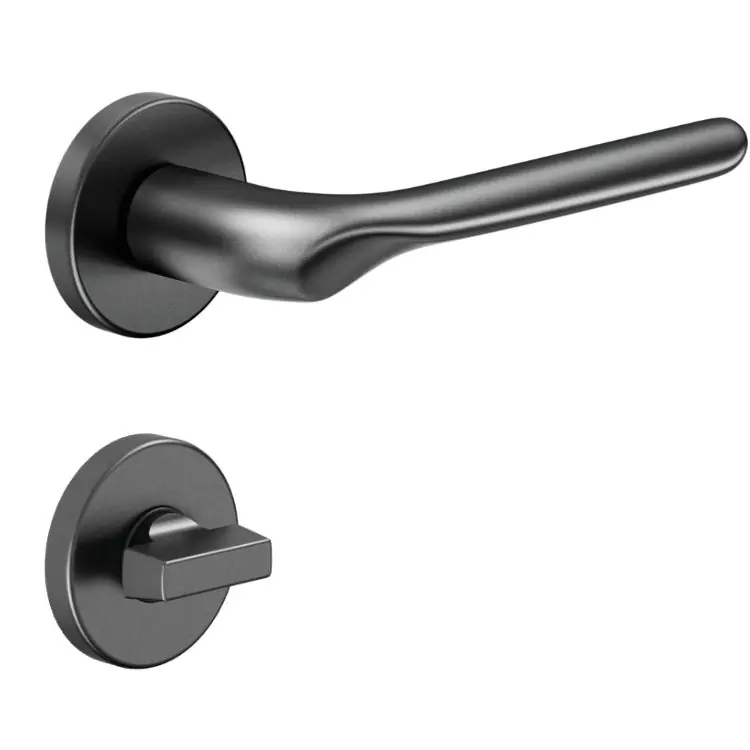 Maniglia Chop DND CP12T per porta, rosetta e bocchetta tonda 50x7 mm con nottolino Wc, Zama finitura Antracite Lage Prijs