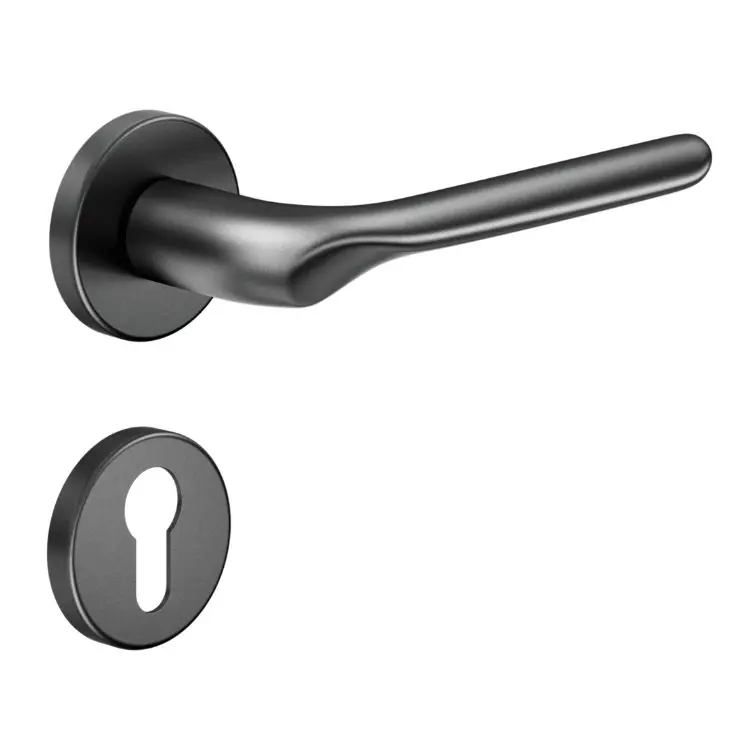 Fabrieksprijs Maniglia Chop DND CP12Y per porta, rosetta e bocchetta tonda 50x7 mm foro Yale, Zama finitura Antracite