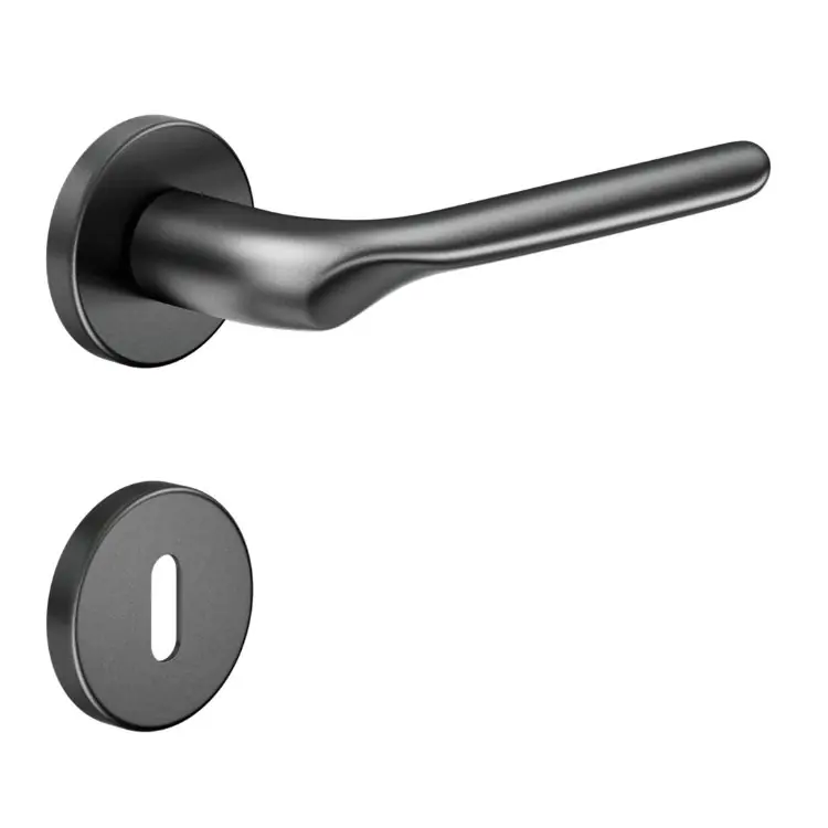 Maniglia Chop DND CP12P per porta, rosetta e bocchetta tonda 50x7 mm foro Patent, Zama finitura Antracite Nieuw