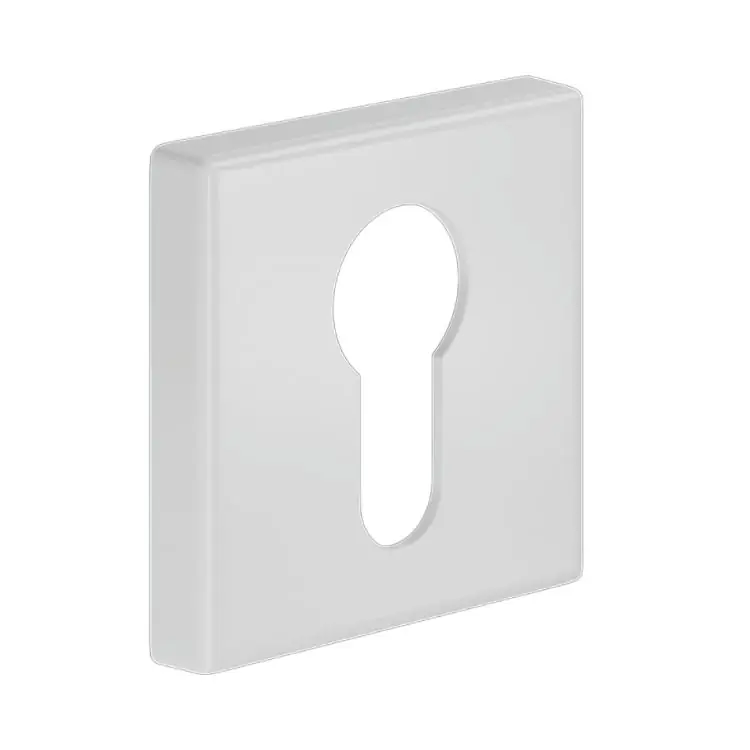 Bocchetta quadra DND BD14Y per porta, foro Yale, dimensioni 50x7 mm, Ottone finitura Bianco Laatste Kans