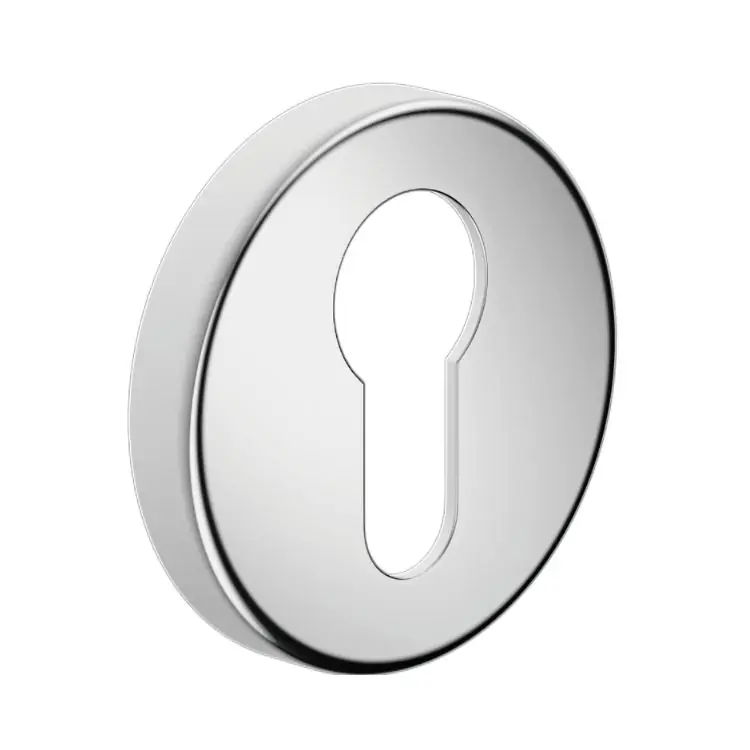 Bocchetta tonda DND BD12Y per porta, foro Yale, dimensioni 50x7 mm, Ottone finitura Power Cromo Lucido Betrouwbaar