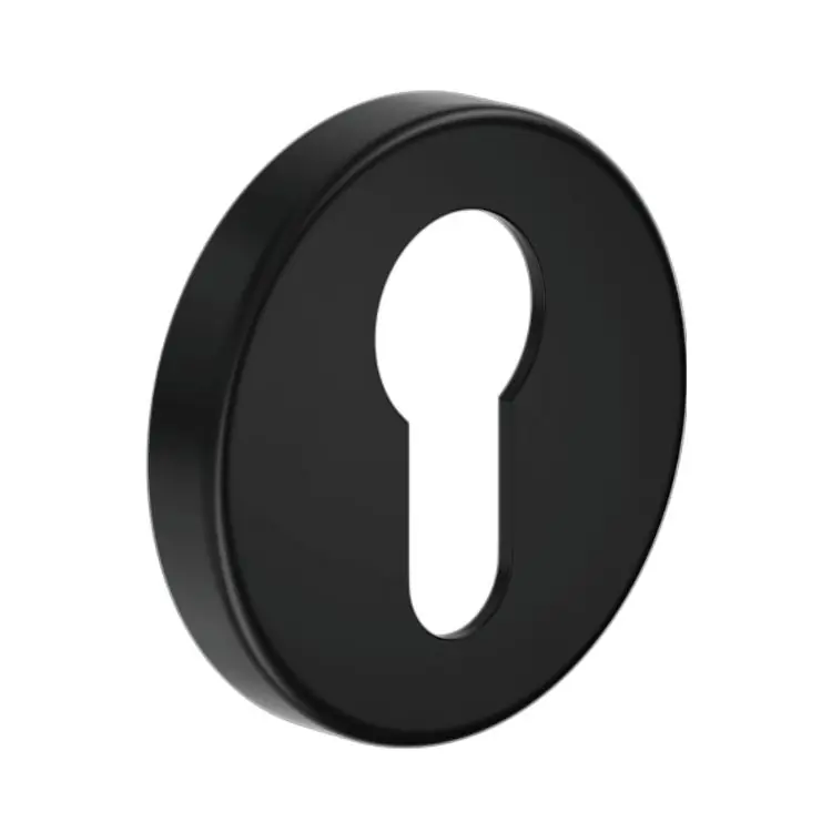 Bocchetta tonda DND BD12Y per porta, foro Yale, dimensioni 50x7 mm, Ottone finitura Nero Opaco Finale Uitverkoop