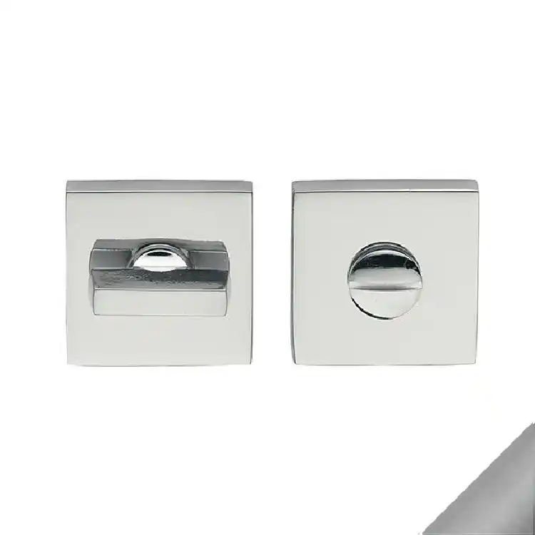 Hoge Kwaliteit Nottolino Joy DND RDN24+A per porta bagno, rosetta quadra 50x7 mm, Zama finitura Cromo Satinato