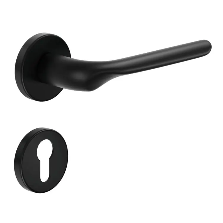 Maniglia Chop DND CP12Y per porta, rosetta e bocchetta tonda 50x7 mm foro Yale, Zama finitura Nero Rechtstreeks Van De Fabrikant