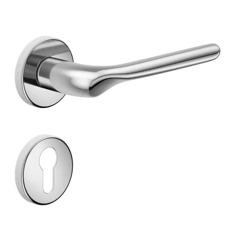 Finale Uitverkoop Maniglia Chop DND CP12Y per porta, rosetta e bocchetta tonda 50x7 mm foro Yale, Zama finitura Cromo Lucido