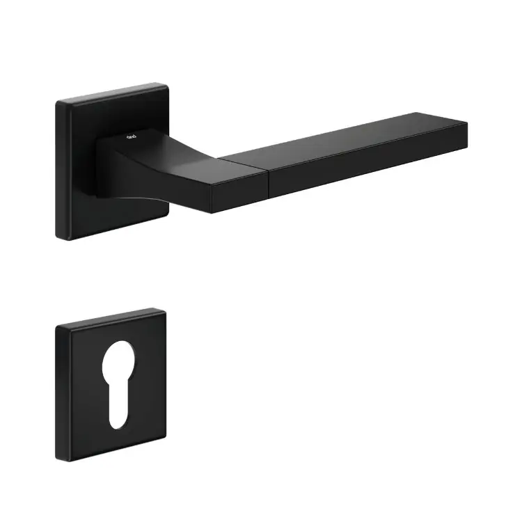Bestseller Maniglia Change B 02 DND CB14Y per porta, rosetta e bocchetta quadra 50x7 mm, foro Yale, Ottone finitura Nero