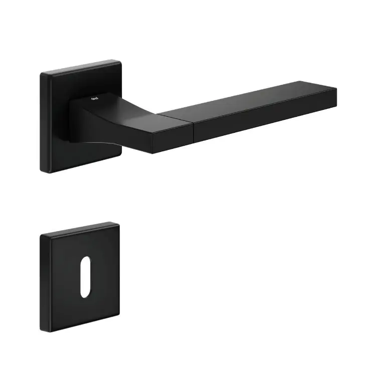 Seizoensaanbieding Maniglia Change B 02 DND CB14P per porta, rosetta e bocchetta quadra 50x7 mm, foro Patent, Ottone finitura Nero