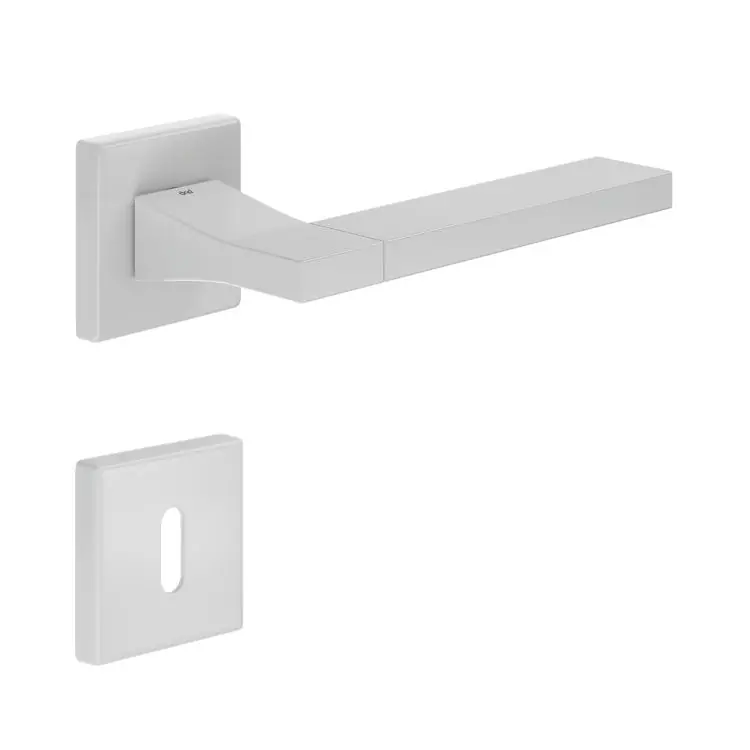 Maniglia Change B 02 DND CB14P per porta, rosetta e bocchetta quadra 50x7 mm foro Patent, Ottone finitura Bianco Beperkte Voorraad