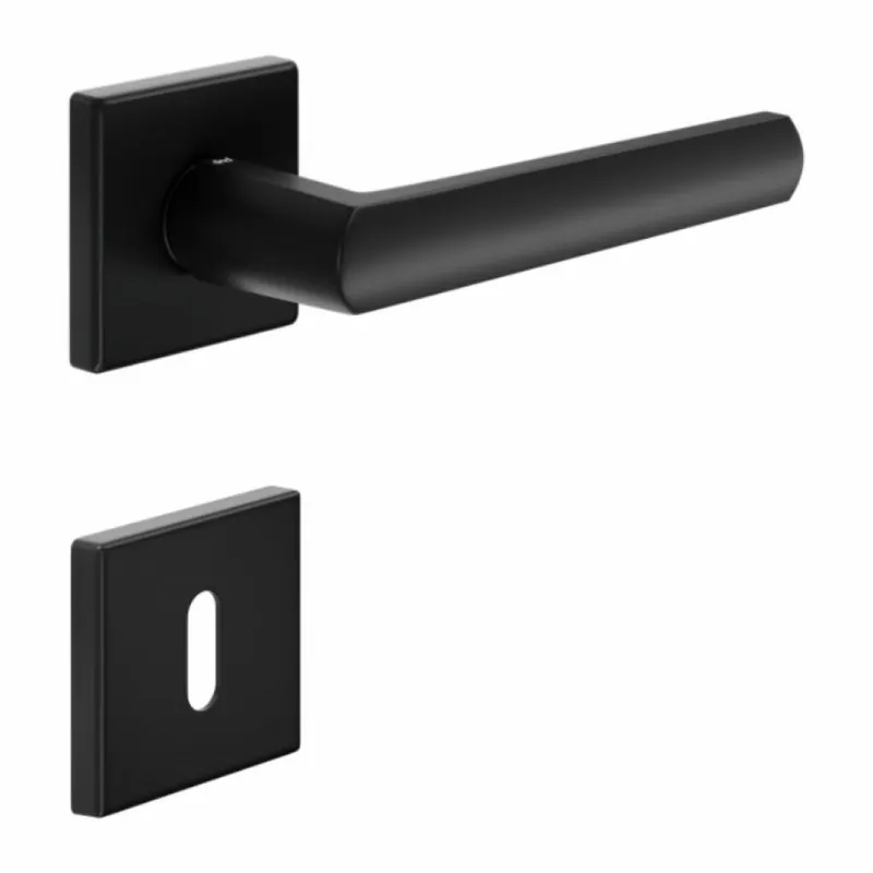 Exclusieve Aanbieding Maniglia Project 02 DND PR14P per porta, rosetta e bocchetta quadra 50x7 mm foro Patent, Ottone finitura Nero