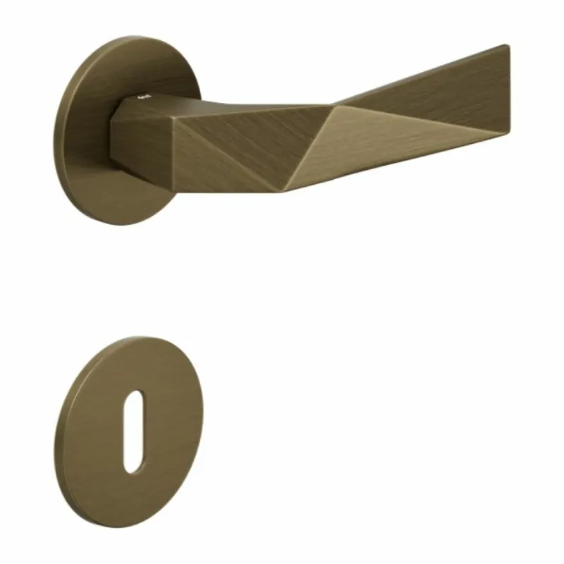 Snelle Levering Maniglia Luxury DND LU40P per porte, rosetta e bocchetta tonda 50x4 mm foro Patent, Ottone, finitura Bronzo Satinato Opaco