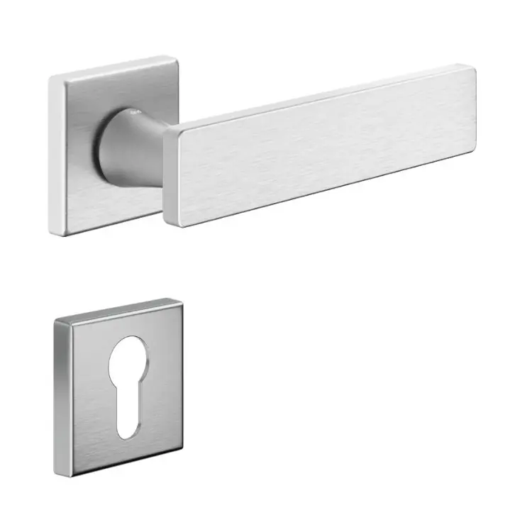Maniglia Holly DND HO14Y per porta, rosetta e bocchetta quadra 50x7 mm foro Yale, Zama finitura Cromo Satinato Speciale Aanbieding