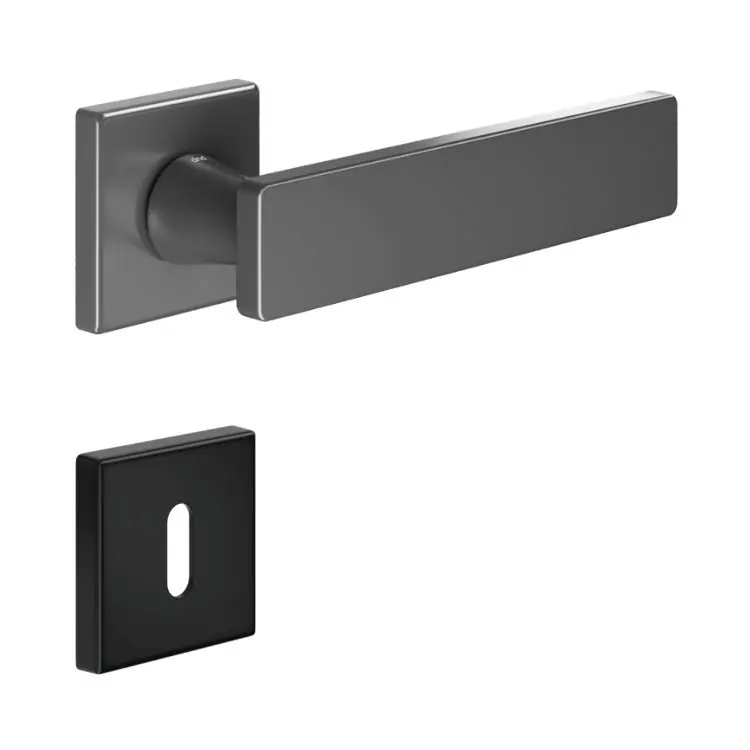 Maniglia Holly DND HO14P per porta, rosetta e bocchetta quadra 50x7 mm foro Patent, Zama finitura Nero Beperkte Voorraad