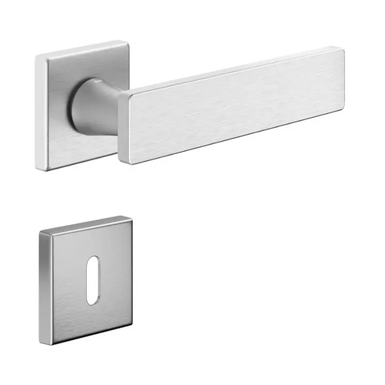 Favoriet Maniglia Holly DND HO14P per porta, rosetta e bocchetta quadra 50x7 mm foro Patent, Zama finitura Cromo Satinato