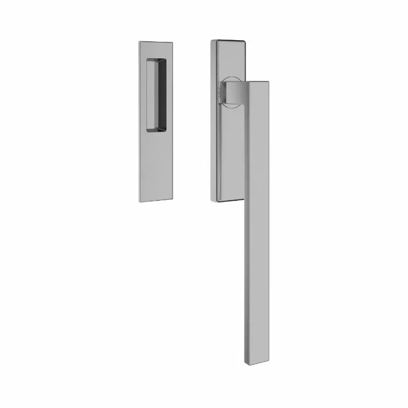 Merkproduct DND serie EDRA 02 Maniglione singolo con placca incasso finitura CROMO LUCIDO