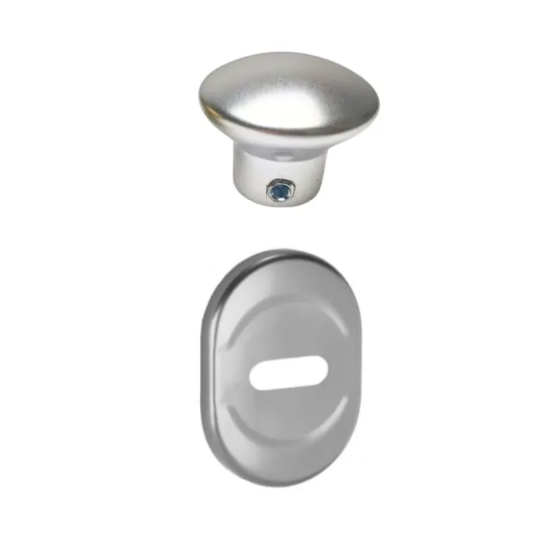 Mostrina e pomolino 63XAR New Creta Dierre, per limitatore di apertura porta blindata, finitura Argento Snelle Levering