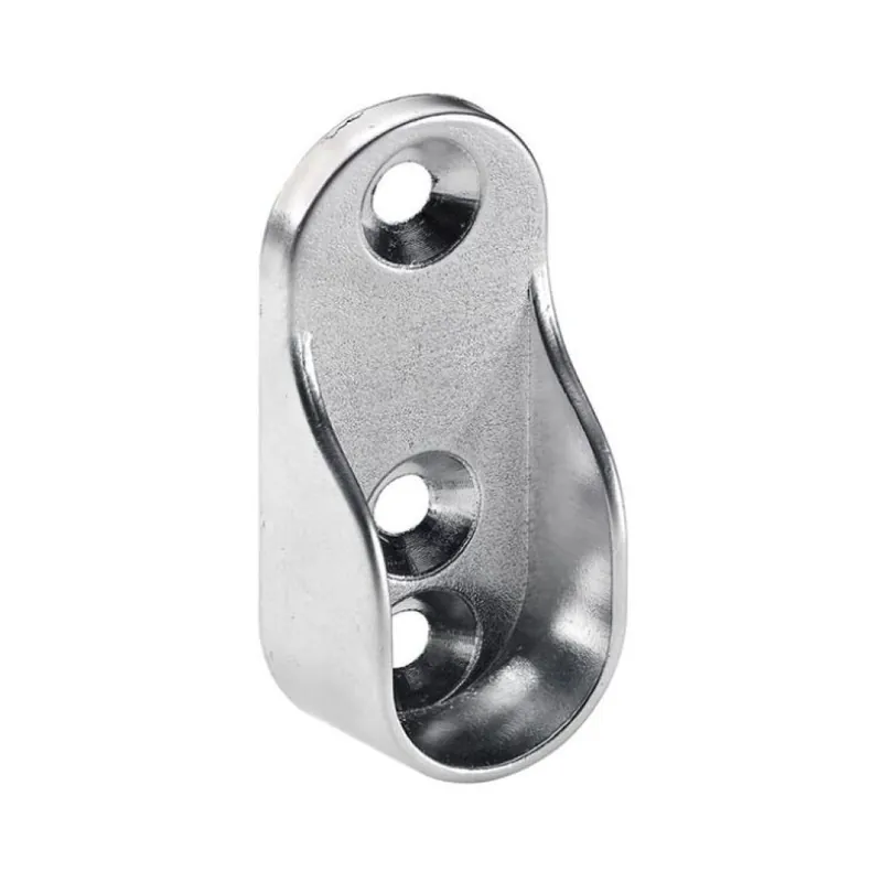 Supporto laterale Manart per tubo ovale 22-25-30x15 mm, Zama finitura Cromato Lucido Exclusieve Aanbieding