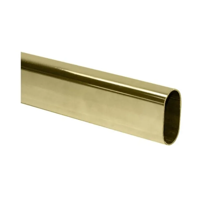 Tubo ovale Manart per appenderia, dimensione 15x30 mm, lunghezza 3000 mm, Acciaio finitura Ottonato Lucido Hete Deal