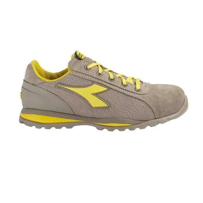 Scarpa antinfortunistica Diadora Glove II Text Low S1P HRO SRA 701.170236, bassa in vitello scamosciato e rete, numero 46, colore Grigio Roccia Lunare 75029 Speciale Aanbieding