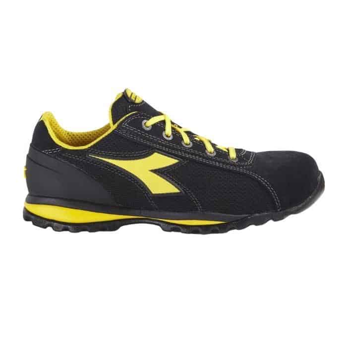 Alleen Vandaag Scarpa antinfortunistica Diadora Glove II Text Low S1P HRO SRA 701.170236, bassa in vitello scamosciato e rete, numero 45, colore Nero 80013