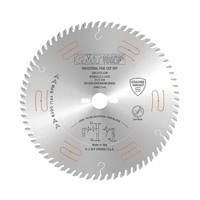 Lama cromata e silenziata Orange Chrome CMT a denti alternati, per legno, dimensioni 300x3,2x30 mm Hoge Kwaliteit