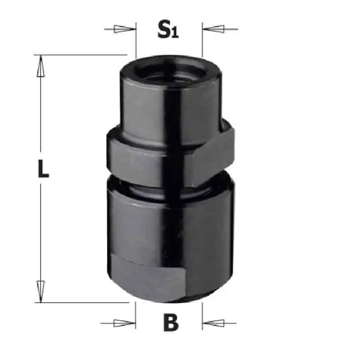 Mandrino portafrese CMT per elettrofresatrici, lunghezza totale 38 mm, diametro attacco M12X1 mm Koop Online