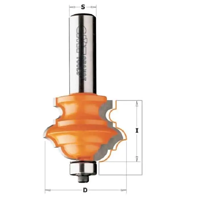 Goedkoop Fresa CMT multiprofilo, diametro 55,6 mm, altezza di taglio 47 mm, diametro attacco 12 mm, profilo A
