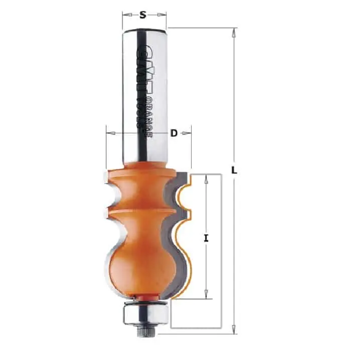 Fresa CMT per cornici, diametro 23,8 mm, altezza di taglio 35 mm, diametro attacco 12 mm Premium