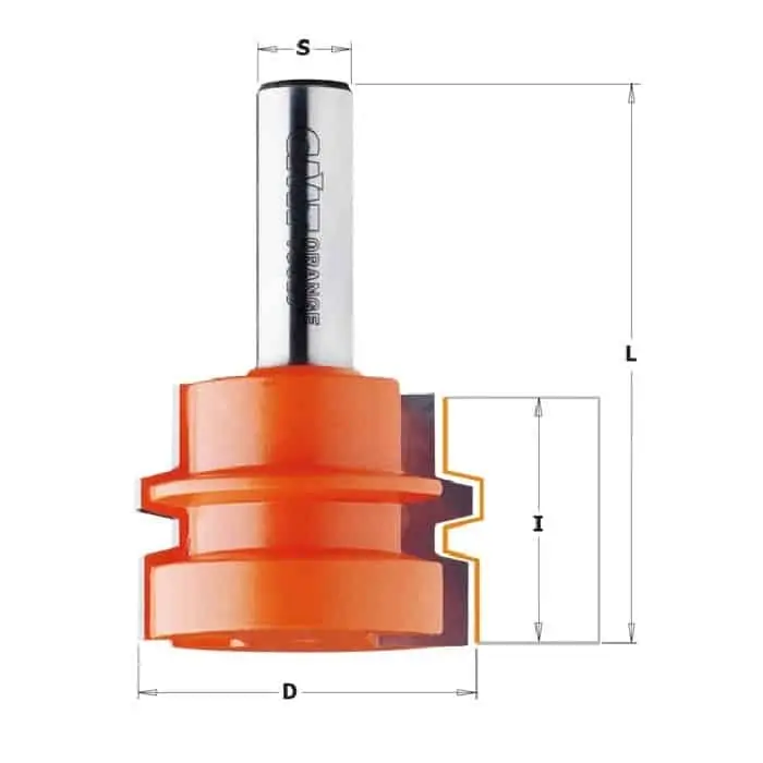 Fresa CMT per giunzioni parallele, diametro 44,4 mm, altezza di taglio 32 mm, diametro attacco 12 mm Beperkte Voorraad