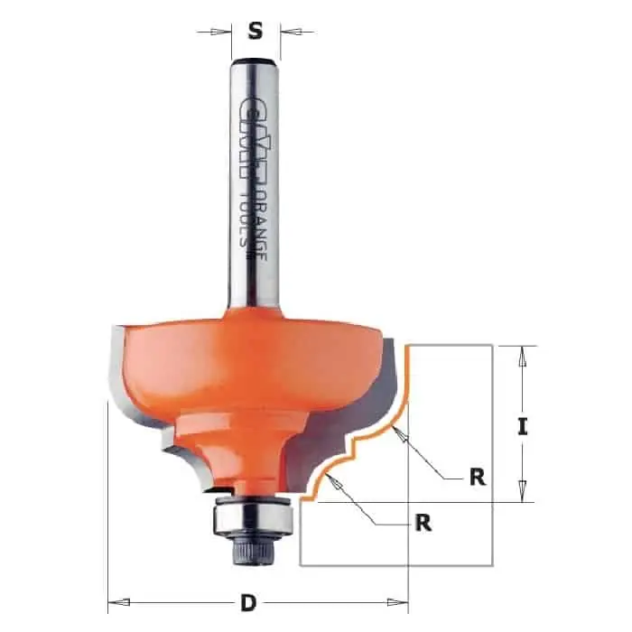 Koopje Fresa CMT profilata, smussatura a doppio angolo, raggio 4 mm, diametro 28,7 mm, altezza di taglio 13 mm, diametro attacco 6 mm