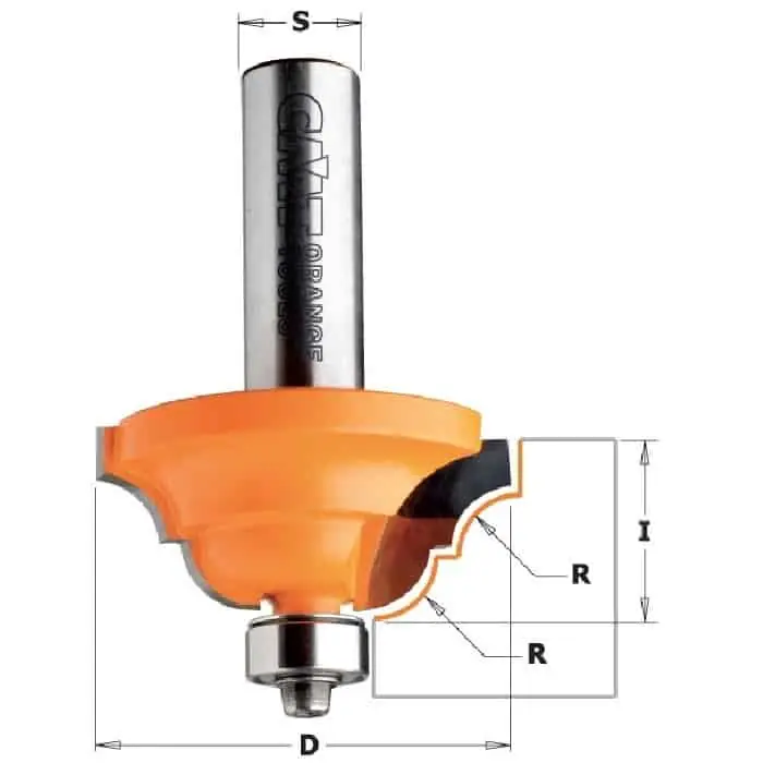 Tijdelijk Beschikbaar Fresa CMT profilata, raggio 6,4 mm, diametro 42,8 mm, altezza di taglio 18,5 mm, diametro attacco 6 mm