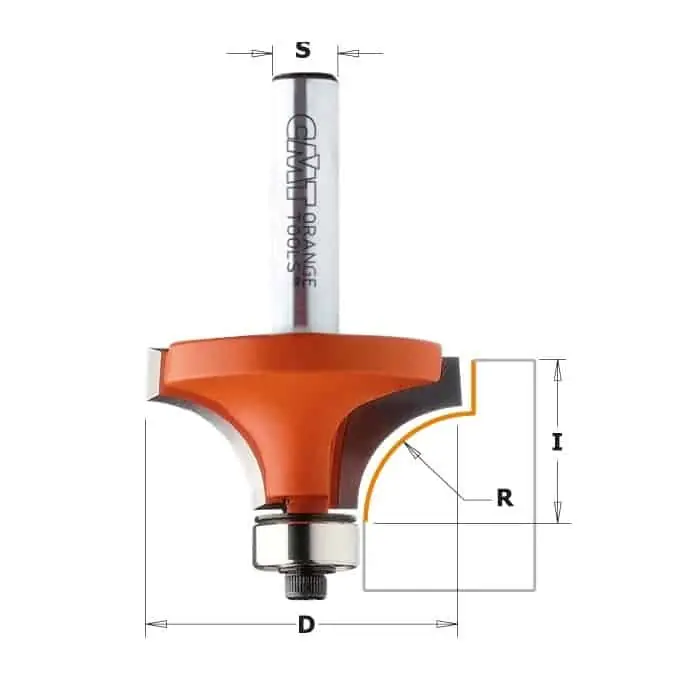 Beperkt Aanbod Fresa CMT a raggio concavo 4,75 mm, altezza di taglio 12,7 mm, lunghezza totale 54 mm