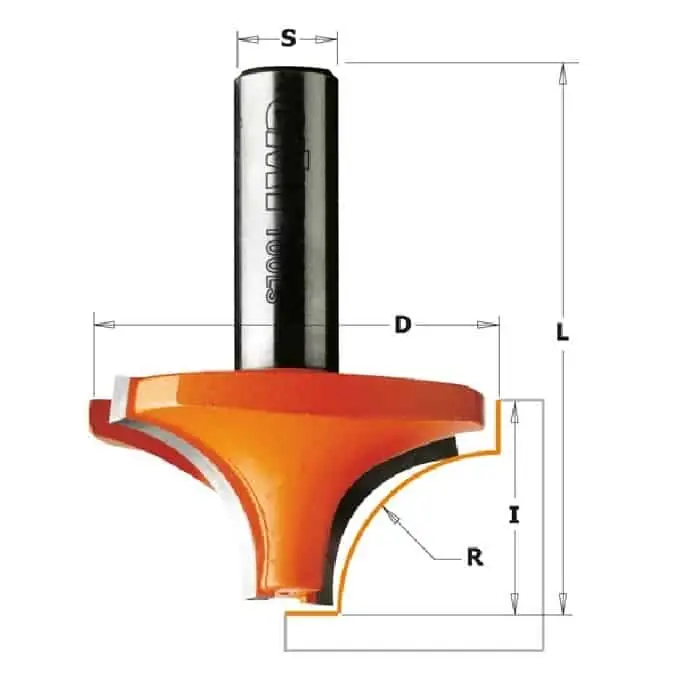 Speciale Aanbieding Fresa CMT a raggio concavo 5 mm, diametro 21 mm, altezza di taglio 12 mm, diametro attacco 6 mm
