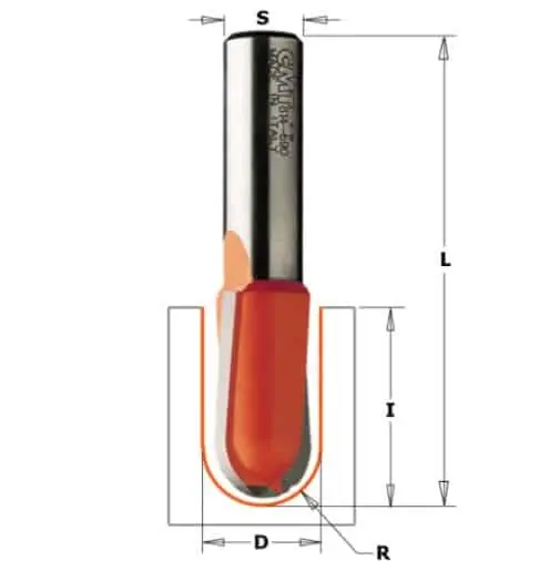 Fresa CMT a raggio convesso, diametro 6 mm, altezza di taglio 12,7 mm Koopje