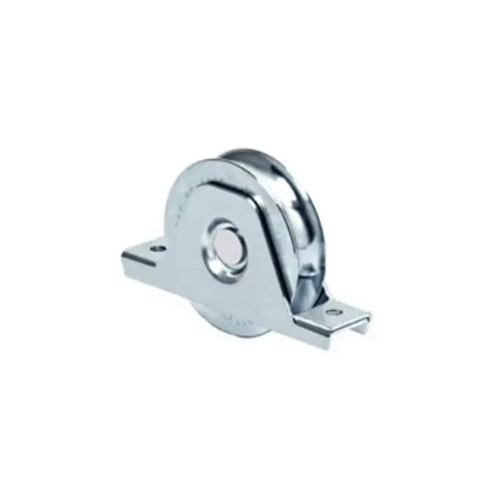 Merkproduct Ruota supporto interno Comunello 338 con gola semitonda e 2 cuscinetti, diametro 157 mm, finitura Zincato
