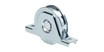 Korting Ruota a supporto interno Comunello 338, con gola semitonda e 2 cuscinetti, diametro 117 mm, finitura Zincato