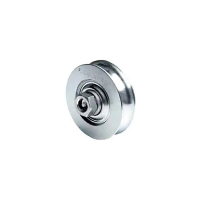 Ruota Comunello 323 con ingrassatore e gola semitonda, diametro 197 mm, finitura Zincato Koopje