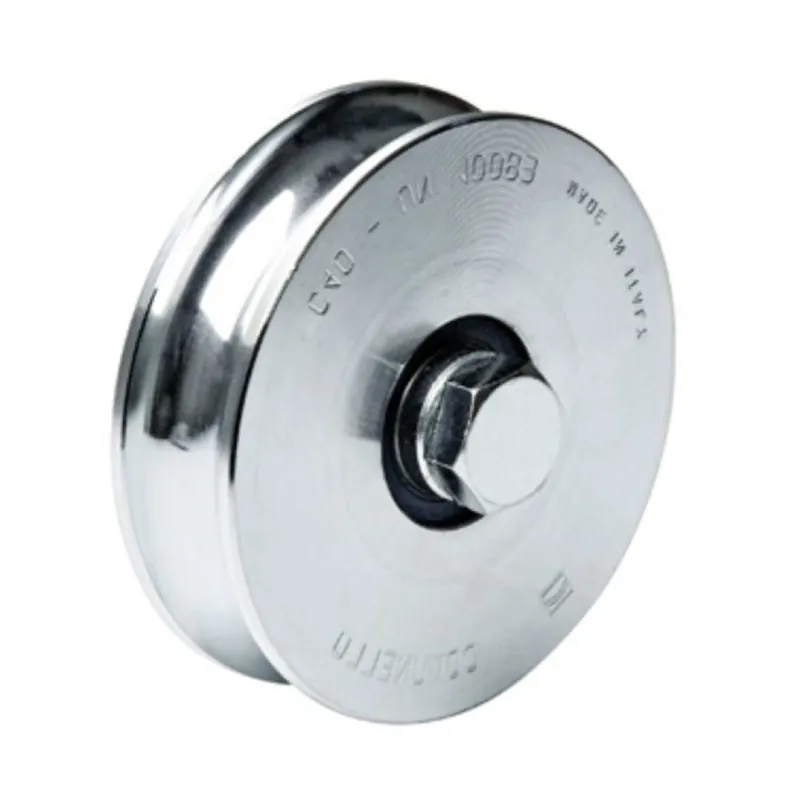 Aanbieding Ruota gola Tonda 310-100S Comunello per cancello scorrevole, diametro 98 mm, spessore 24 mm, foro 14 mm, con 1 cuscinetto a sfera, portata 220 Kg, Acciaio finitura Zincato