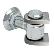 Premium Cardine regolabile Comunello 160 con ala piastra tonda e dado, misura M18 C39 R70-85, finitura Zincato