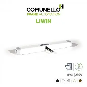 Attuatore a catena Comunello per finestra, corsa 200-250-380 mm, potenza 22 W, finitura Grigia Finale Uitverkoop
