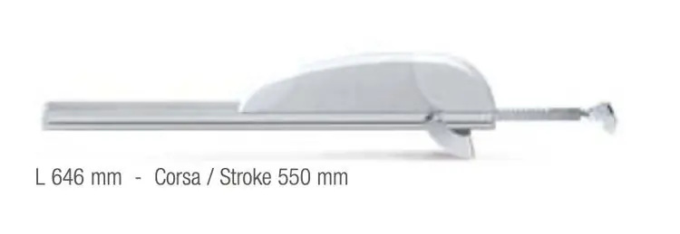 Goedkoop Attuatore elettrico a cremagliera Arwin Comunello, lunghezza 646 mm, corsa 550 mm, finitura Grigio
