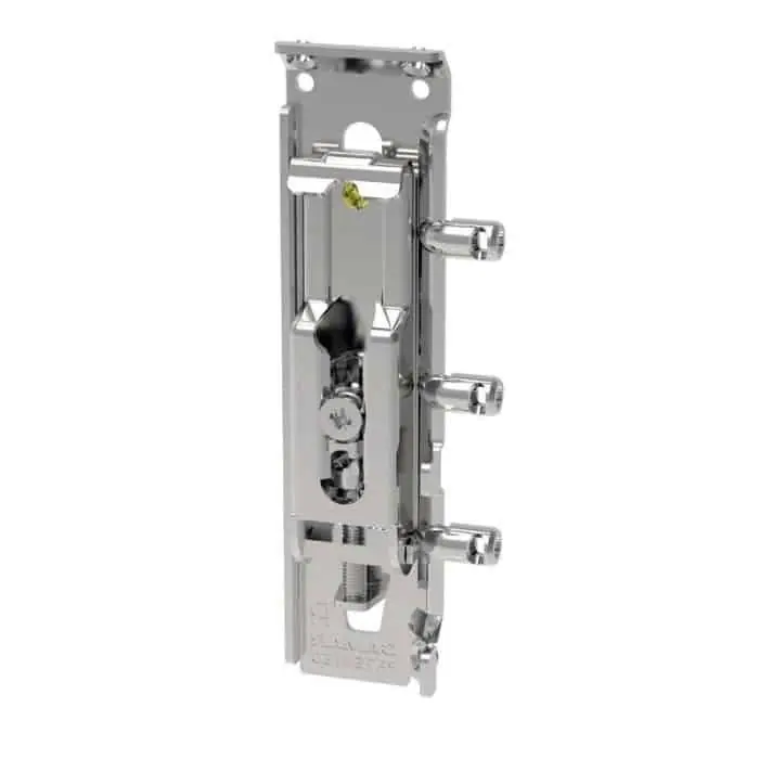 Attaccaglia per pensile antiribaltamento 817.32.ZV.1B Camar, schienale 15 mm, mano destra con fissaggio bussola da 8 mm, finitura Zincato Nu Kopen