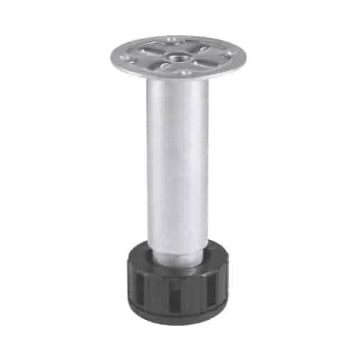 Nieuw Piedino con piastra 396 Camar per mobile cucina, altezza 120 mm, registrabile, base 48 mm, Metallo finitura Zincato
