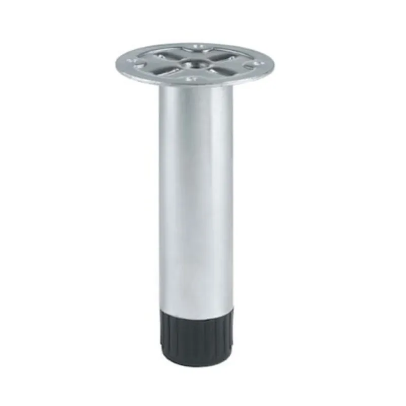 Veilige Betaling Piedino con piastra 323 Camar per mobile cucina, altezza 100 mm, registrabile, base 28 mm, Metallo finitura Zincato