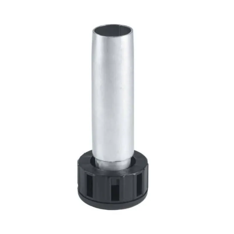 Piedino ad innesto conico 396 Camar per mobile cucina, altezza 120 mm, registrabile, base 48 mm, Metallo finitura Zincato Merkproduct