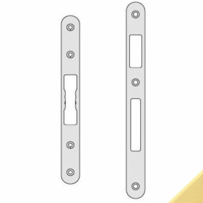 Set contropiastre 07178 Cisa per serratura multipunto,53133,57833, Ottone finitura Satinato Verniciato Nieuw