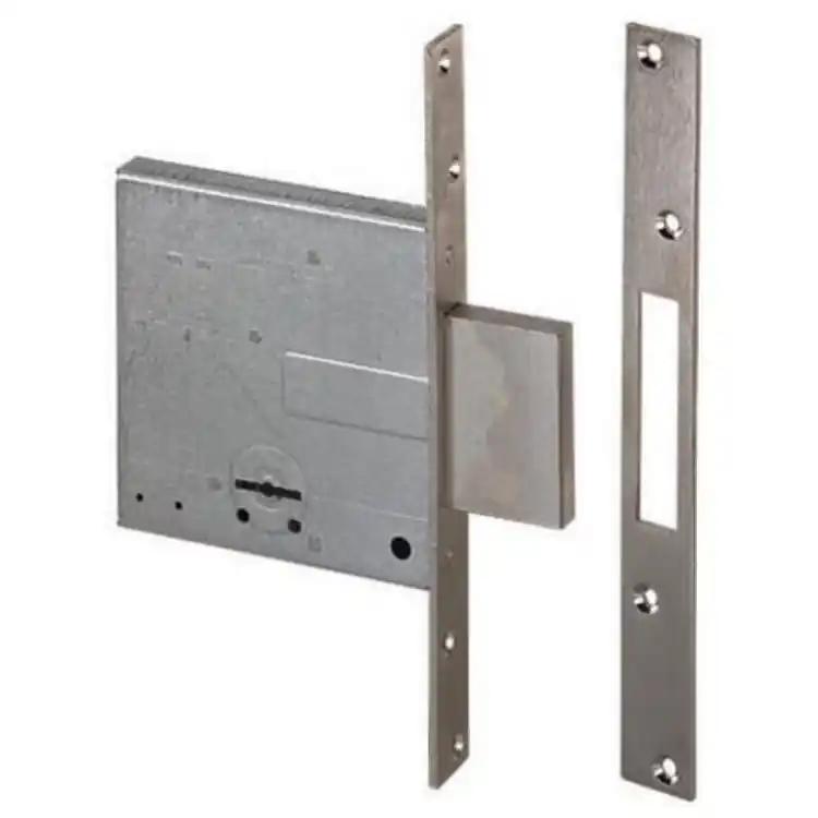 Serratura da infilare Cisa 57010 per porta, catenaccio 4 mandate, entrata 70 mm, frontale 25 mm, Acciaio Satinato Nichelato Direct Beschikbaar