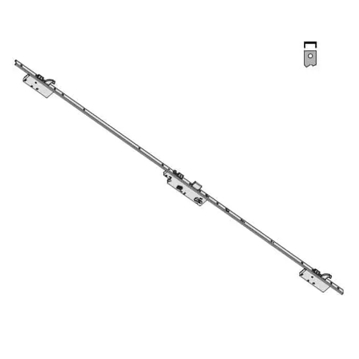 Serratura Cisa Multitop MATIC 4A100.35, multipunto con chiusura automatica, rasabile, frontale a U 24x5 mm, entrata 35 mm Beste Prijs
