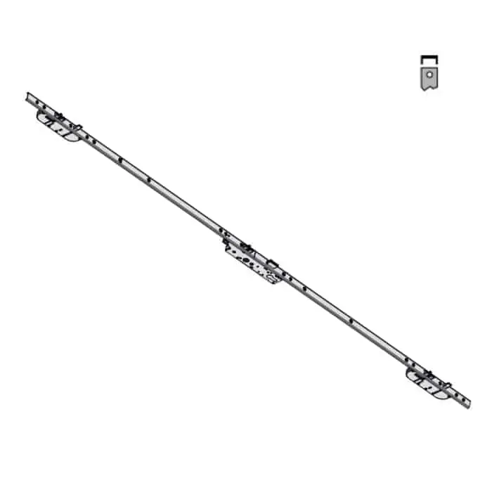 Veilige Betaling Serratura Cisa serie 3 Scrocchi 48816.40, multipunto a ingranaggi e cilindro, 3 punti chiusura, rasabile, frontale a U 24x6 mm, entrata 40 mm