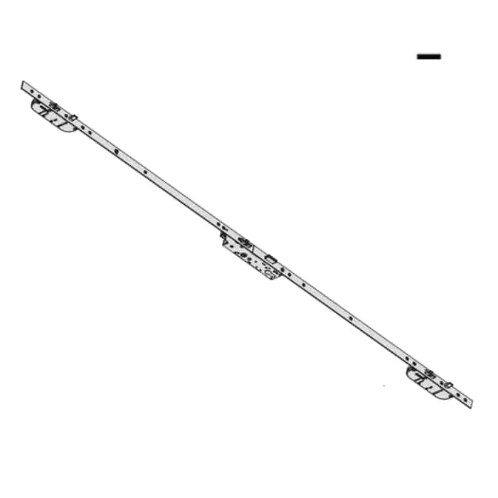 Serratura Cisa serie 3 Scrocchi 48916.35, multipunto a ingranaggi e cilindro, 3 punti chiusura, rasabile, frontale piatto 24x3 mm, entrata 35 mm Express Levering